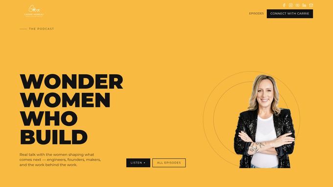 Wonder Women Who Build website homepage built by AXF Creative